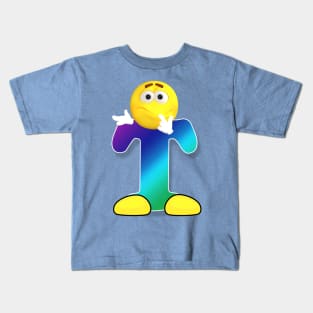 Letter T Alphabet Smiley Monogram Face Emoji Shirt for Men Women Kids Kids T-Shirt